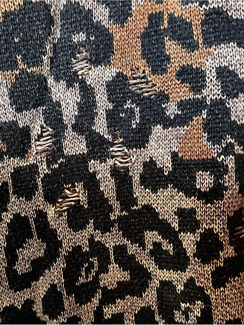 The Ragged Priest Leopard Print Distressed Tina Knit Sweater - Picture 8 of 10
